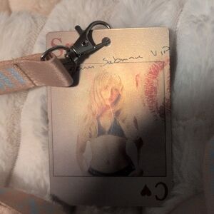 Playing Card Keychain with Pink Lanyard